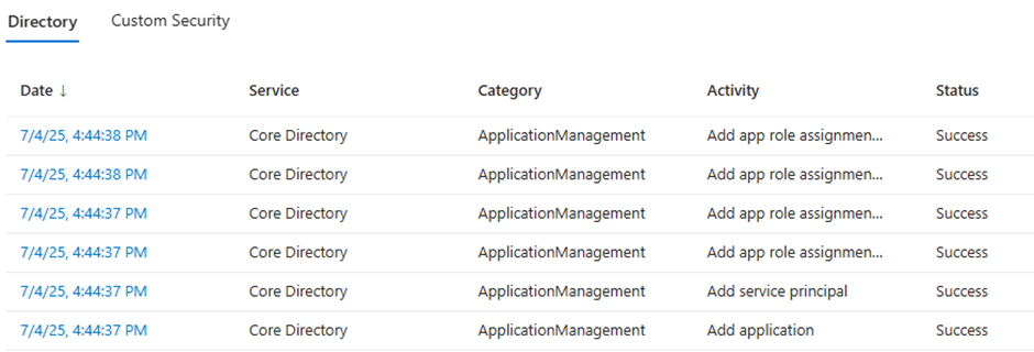 Entra Connect ABA audit logs